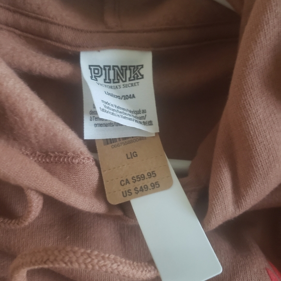 NWT Victoria Secret Cropped Fleece Hoodie. - Picture 6 of 7
